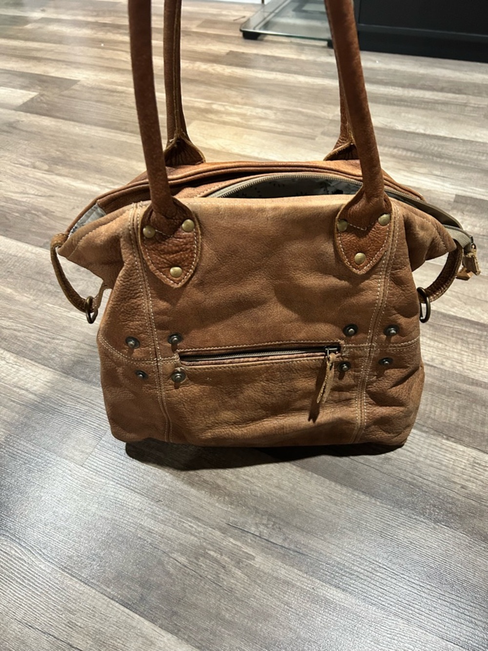 Myra Bag Rustic Brown Leather Shoulder Bag